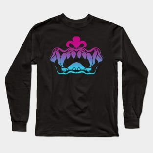 Bali Demon Mask Teeth Vaporwave Long Sleeve T-Shirt